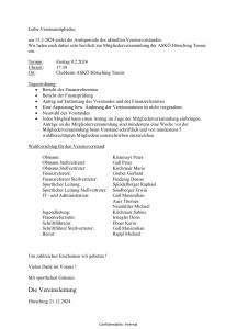 Einladung Mitgliederversammlung ASKÖ Hörsching 2024